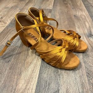 Girls Indoor Latin Dance Shoes Strappy With Rhinestones